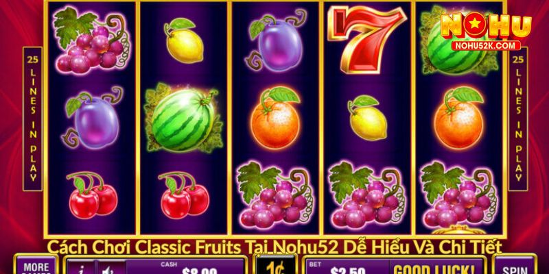 Cách Chơi Classic Fruits Tại Nohu52 Dễ Hiểu Và Chi Tiết
